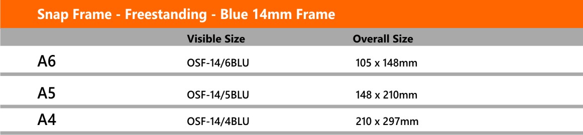 Freestanding Snapframe Blue Frame